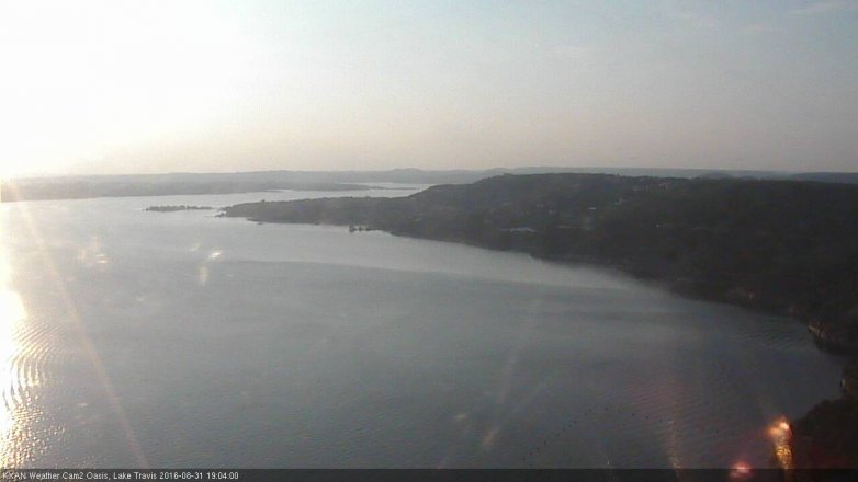 Lake Travis webcam, August 31, 2016 6:20 PM CT