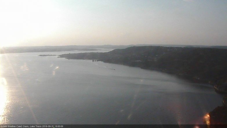 Lake Travis webcam, August 31, 2016 6:30 PM CT