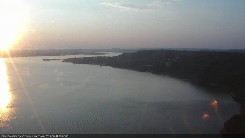 Lake Travis webcam, August 31, 2016 6:55 PM CT