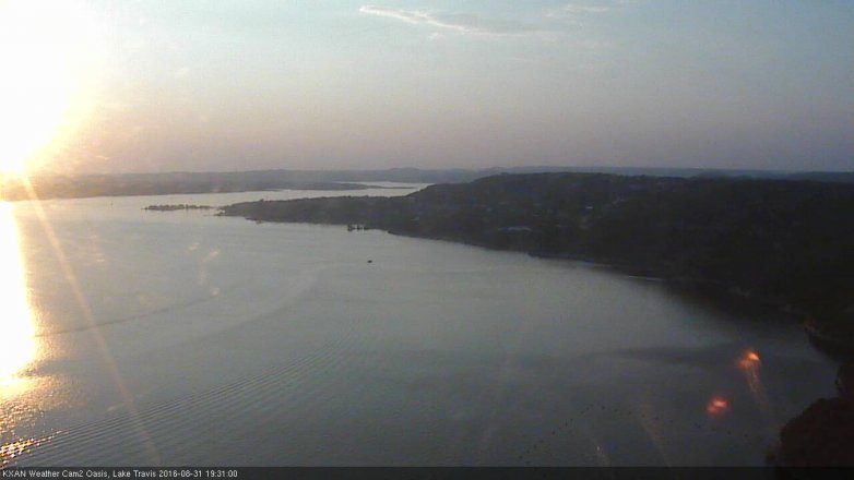 Lake Travis webcam, August 31, 2016 7:00 PM CT