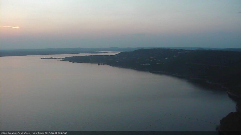 Lake Travis webcam, August 31, 2016 7:15 PM CT