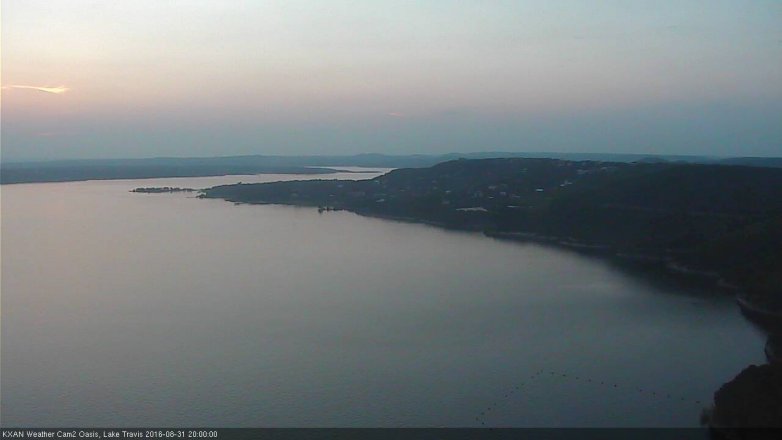 Lake Travis webcam, August 31, 2016 7:20 PM CT