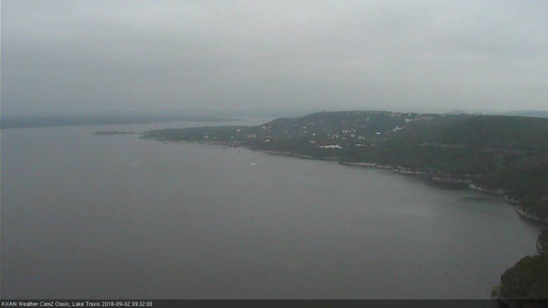 Lake Travis webcam, September 2, 2016 9:00 AM CT