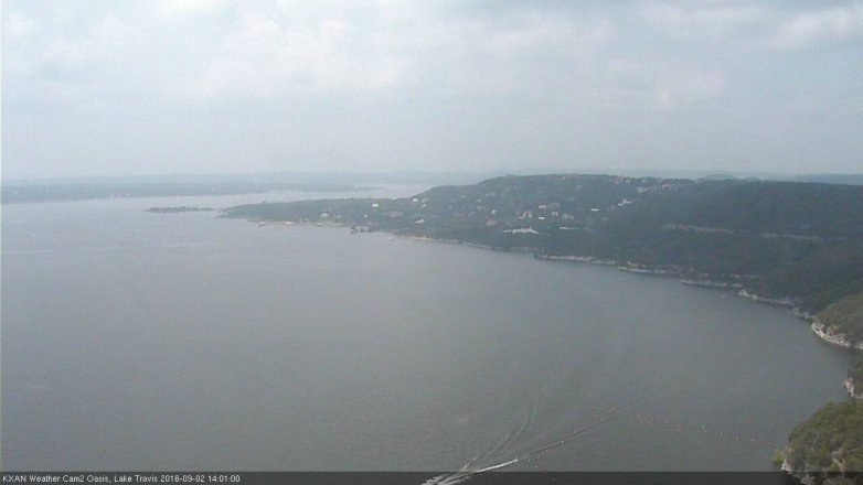 Lake Travis webcam, September 2, 2016 1:30 PM CT