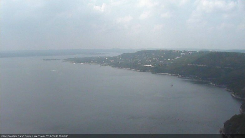 Lake Travis webcam, September 2, 2016 3:00 PM CT