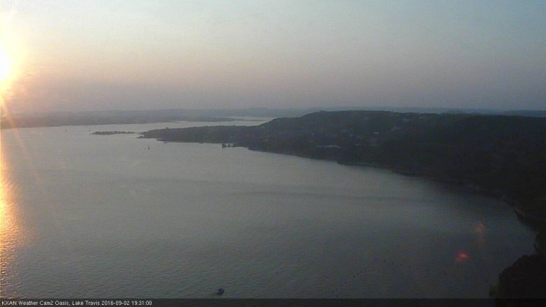 Lake Travis webcam, September 2, 2016 6:35 PM CT