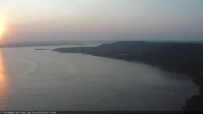 Lake Travis webcam, September 2, 2016 6:45 PM CT