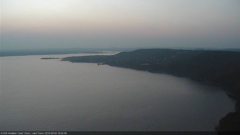 Lake Travis webcam, September 2, 2016 7:30 PM CT