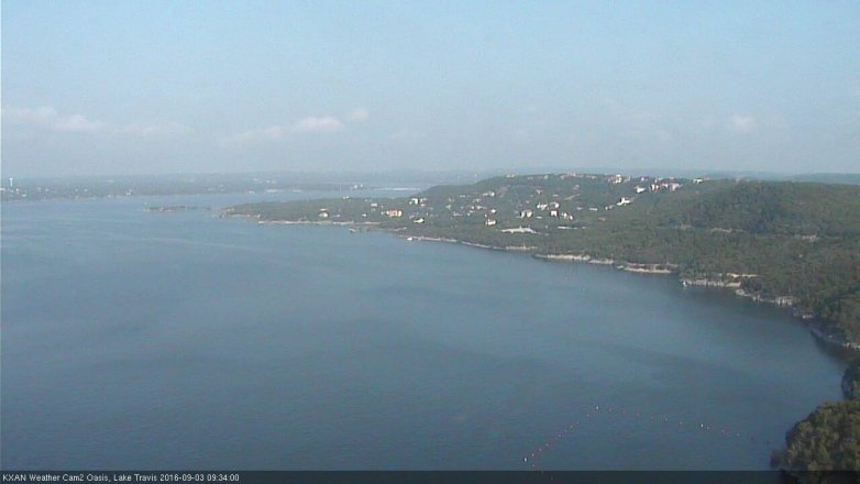 Lake Travis webcam, September 3, 2016 9:00 AM CT