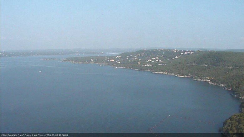Lake Travis webcam, September 3, 2016 9:30 AM CT
