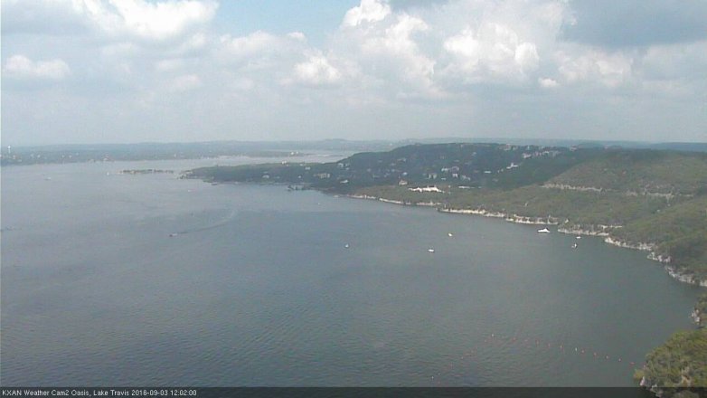 Lake Travis webcam, September 3, 2016 11:30 AM CT