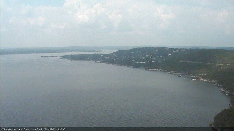 Lake Travis webcam, September 3, 2016 12:40 PM CT