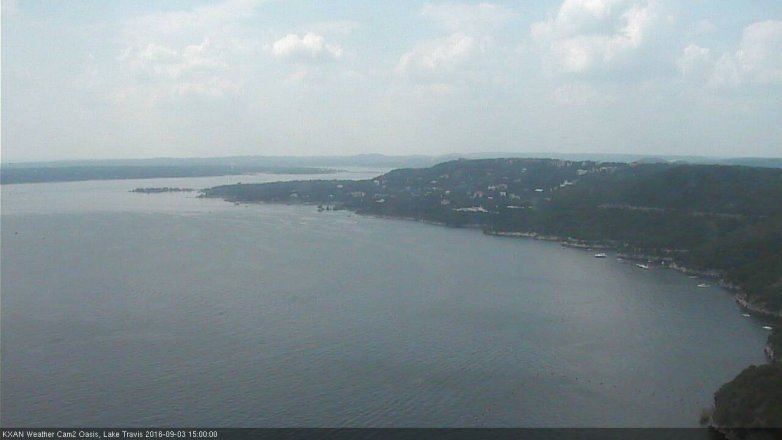 Lake Travis webcam, September 3, 2016 2:15 PM CT