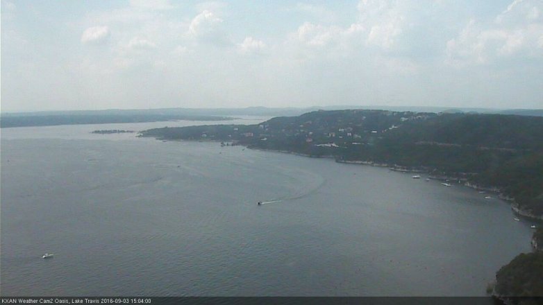 Lake Travis webcam, September 3, 2016 2:25 PM CT