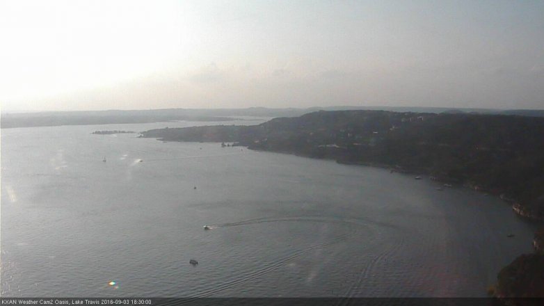 Lake Travis webcam, September 3, 2016 5:35 PM CT
