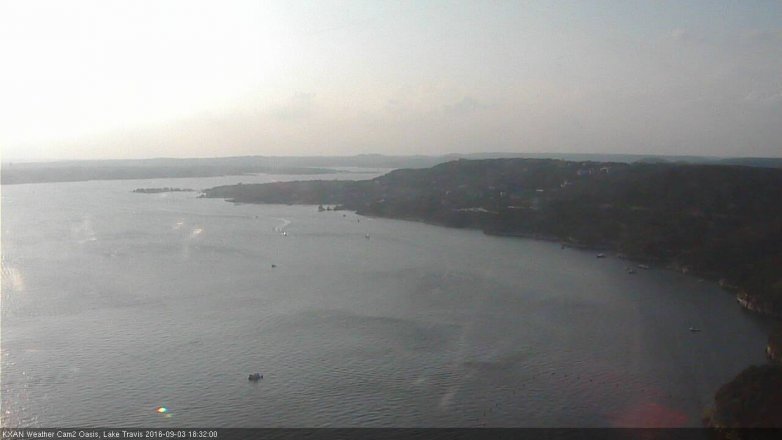Lake Travis webcam, September 3, 2016 5:40 PM CT