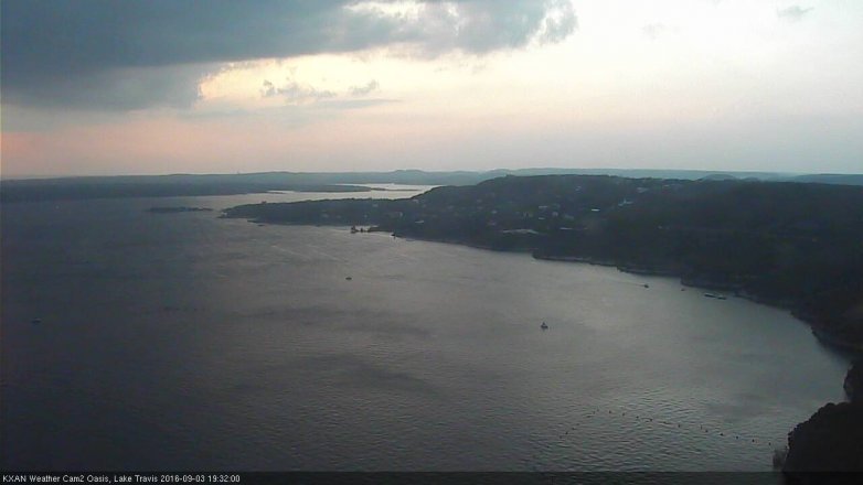 Lake Travis webcam, September 3, 2016 6:55 PM CT