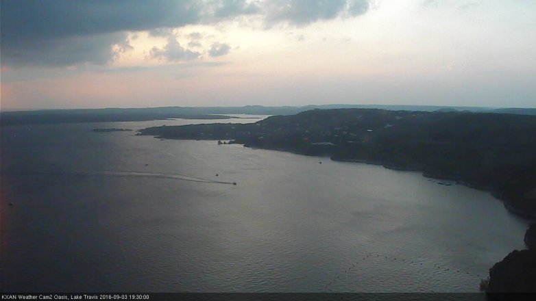 Lake Travis webcam, September 3, 2016 7:00 PM CT