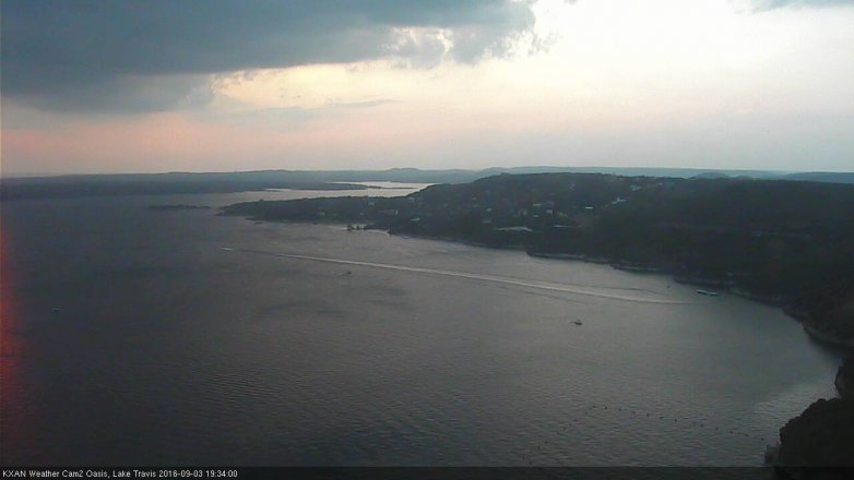 Lake Travis webcam, September 3, 2016 7:05 PM CT