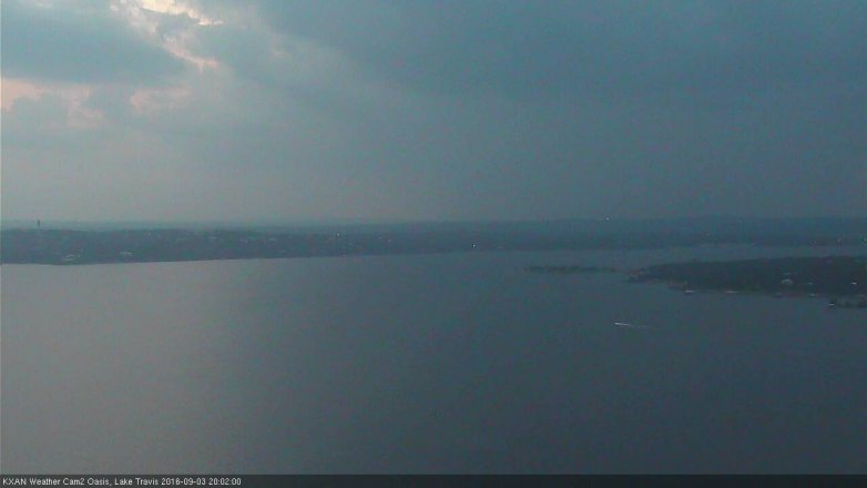 Lake Travis webcam, September 3, 2016 7:10 PM CT