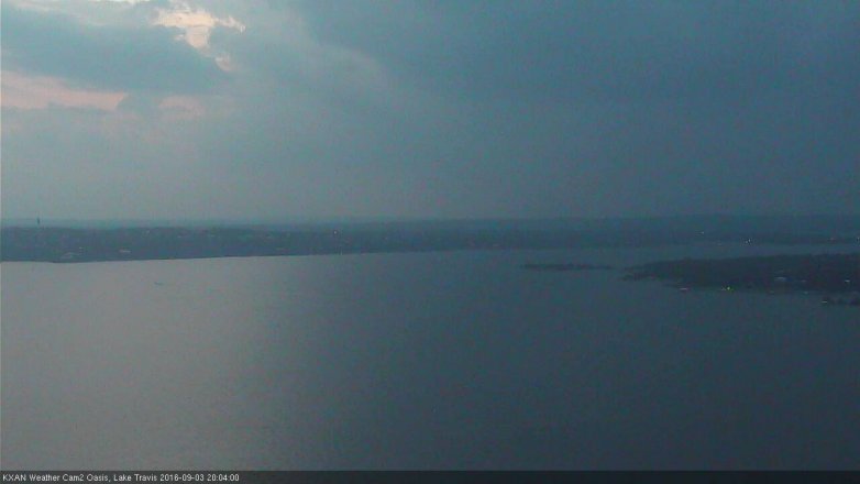 Lake Travis webcam, September 3, 2016 7:25 PM CT