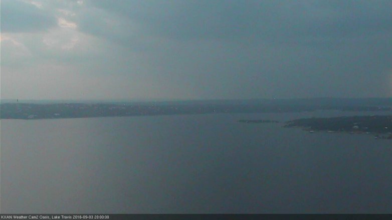 Lake Travis webcam, September 3, 2016 7:30 PM CT