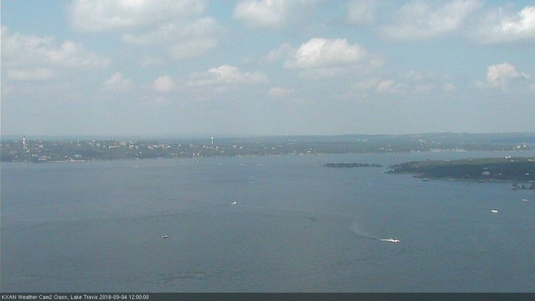 Lake Travis webcam, September 4, 2016 11:25 AM CT