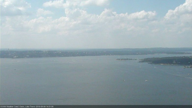 Lake Travis webcam, September 4, 2016 1:35 PM CT