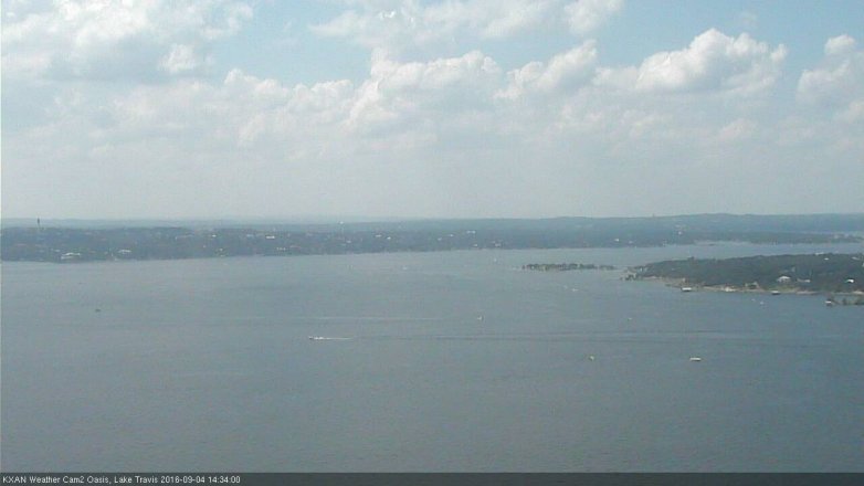 Lake Travis webcam, September 4, 2016 1:40 PM CT