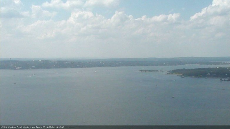 Lake Travis webcam, September 4, 2016 1:45 PM CT