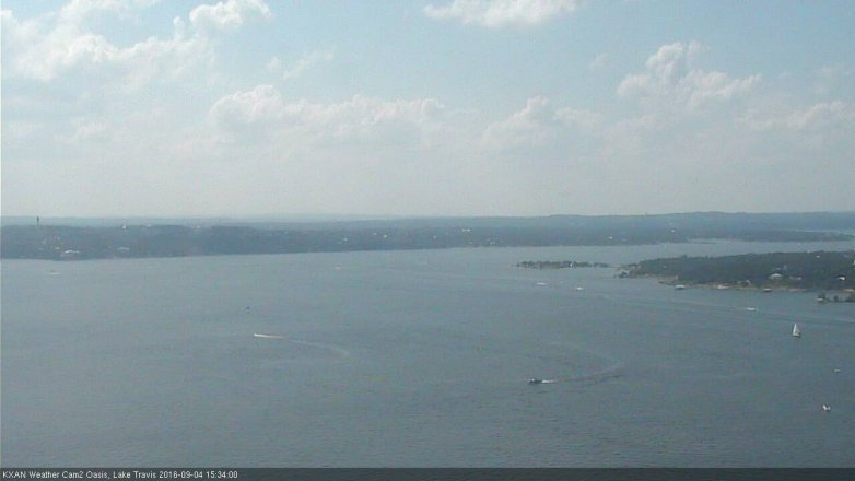 Lake Travis webcam, September 4, 2016 2:55 PM CT