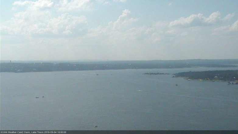 Lake Travis webcam, September 4, 2016 3:30 PM CT