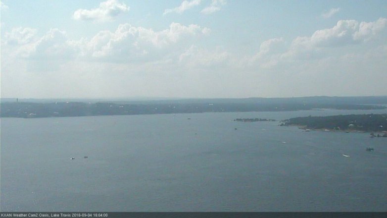 Lake Travis webcam, September 4, 2016 3:35 PM CT