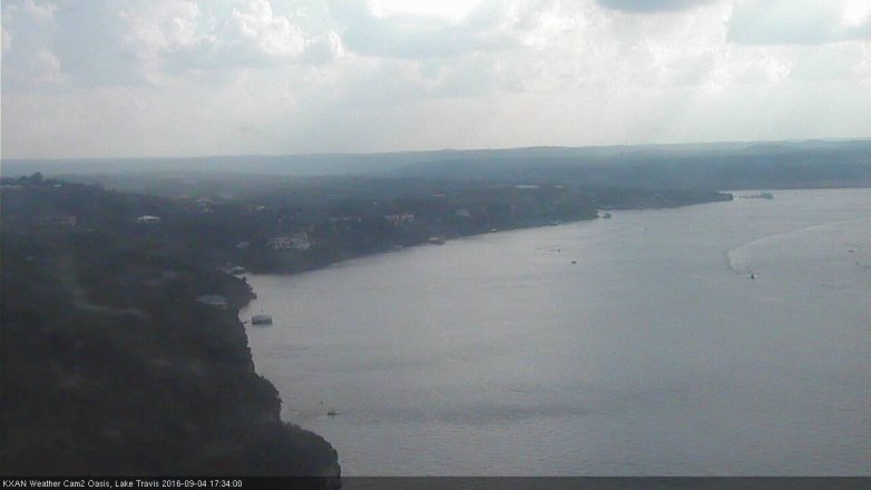 Lake Travis webcam, September 4, 2016 5:05 PM CT