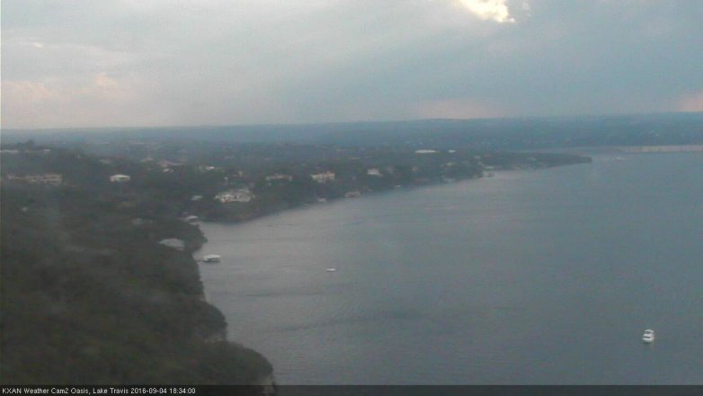Lake Travis webcam, September 4, 2016 6:05 PM CT