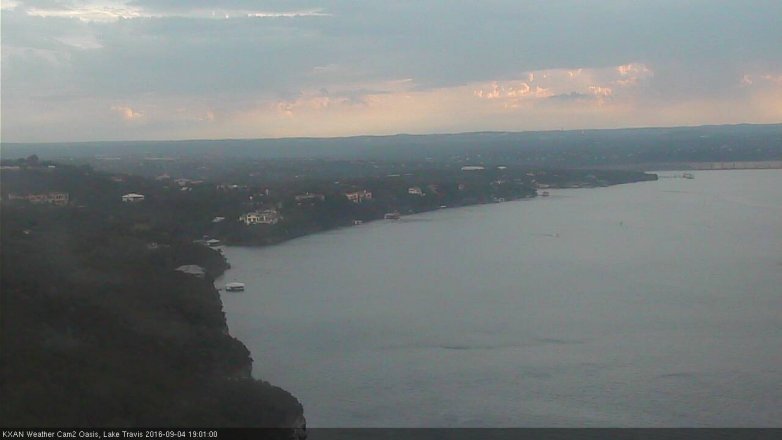 Lake Travis webcam, September 4, 2016 6:10 PM CT