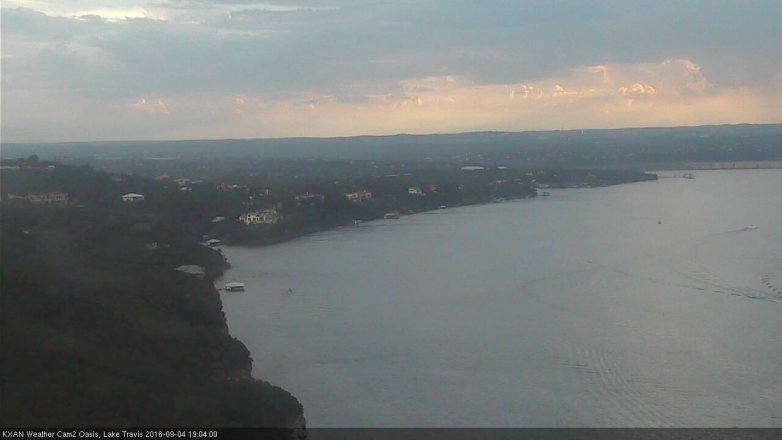 Lake Travis webcam, September 4, 2016 6:25 PM CT