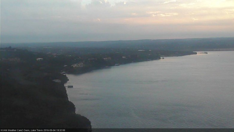 Lake Travis webcam, September 4, 2016 6:35 PM CT