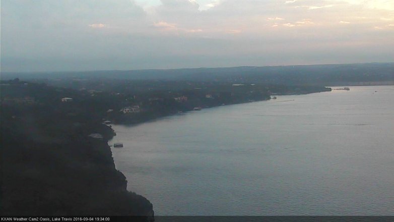 Lake Travis webcam, September 4, 2016 6:40 PM CT