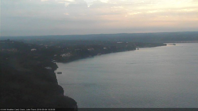Lake Travis webcam, September 4, 2016 6:55 PM CT