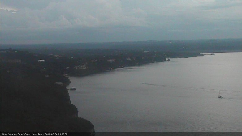 Lake Travis webcam, September 4, 2016 7:05 PM CT