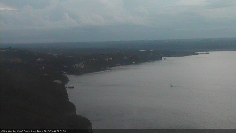 Lake Travis webcam, September 4, 2016 7:10 PM CT