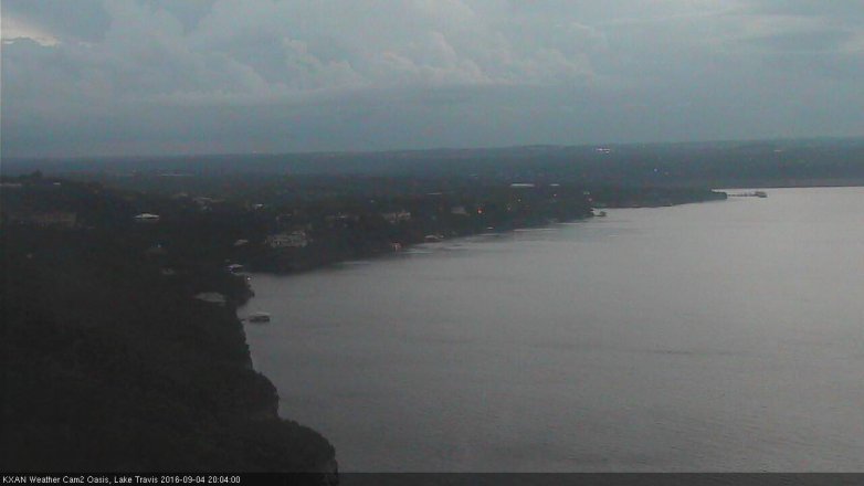 Lake Travis webcam, September 4, 2016 7:25 PM CT
