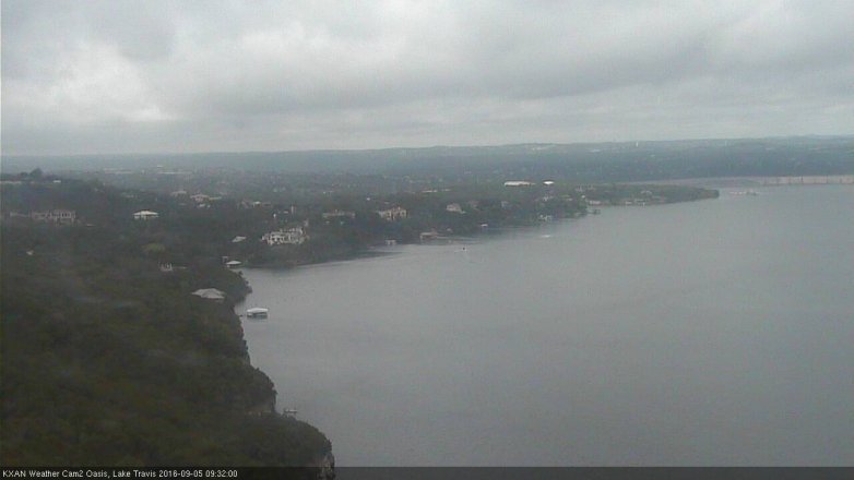 Lake Travis webcam, September 5, 2016 9:00 AM CT