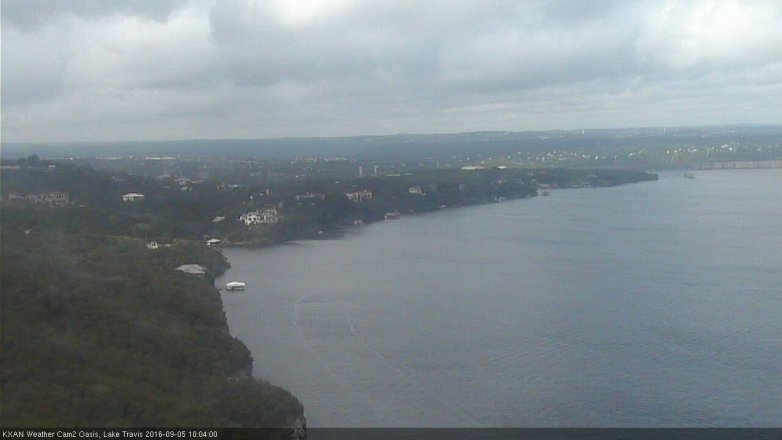 Lake Travis webcam, September 5, 2016 9:20 AM CT