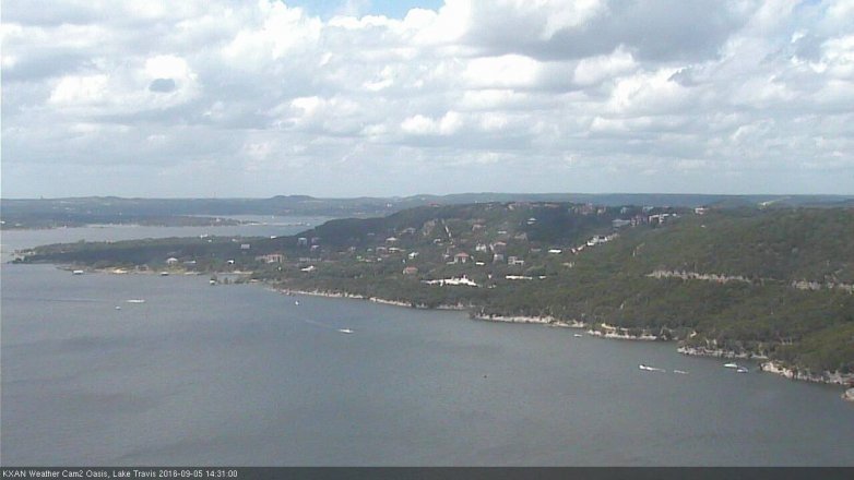 Lake Travis webcam, September 5, 2016 1:40 PM CT