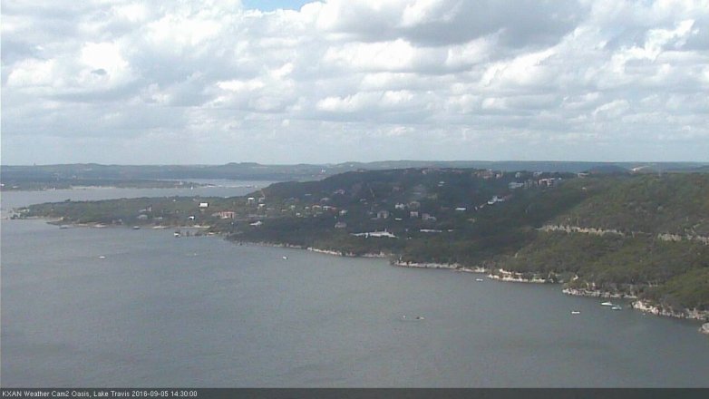 Lake Travis webcam, September 5, 2016 1:45 PM CT
