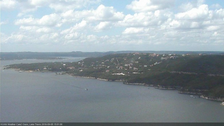 Lake Travis webcam, September 5, 2016 2:05 PM CT