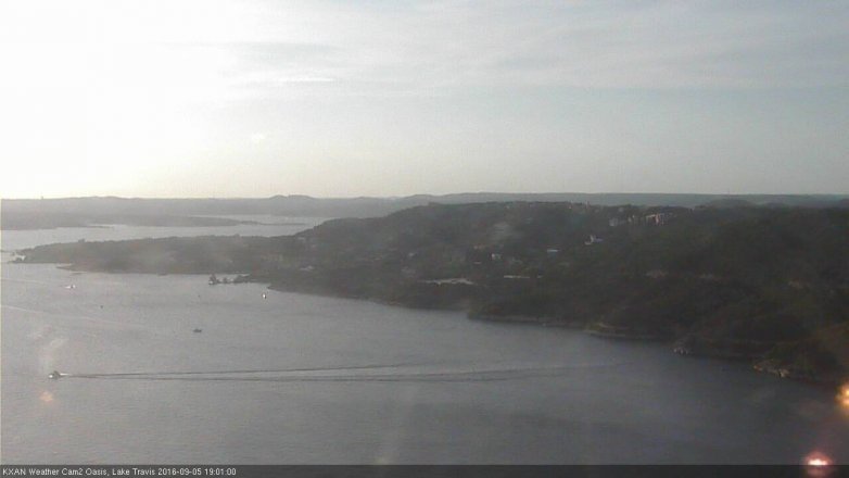 Lake Travis webcam, September 5, 2016 6:25 PM CT