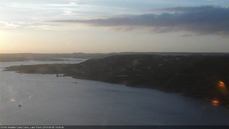 Lake Travis webcam, September 5, 2016 6:50 PM CT